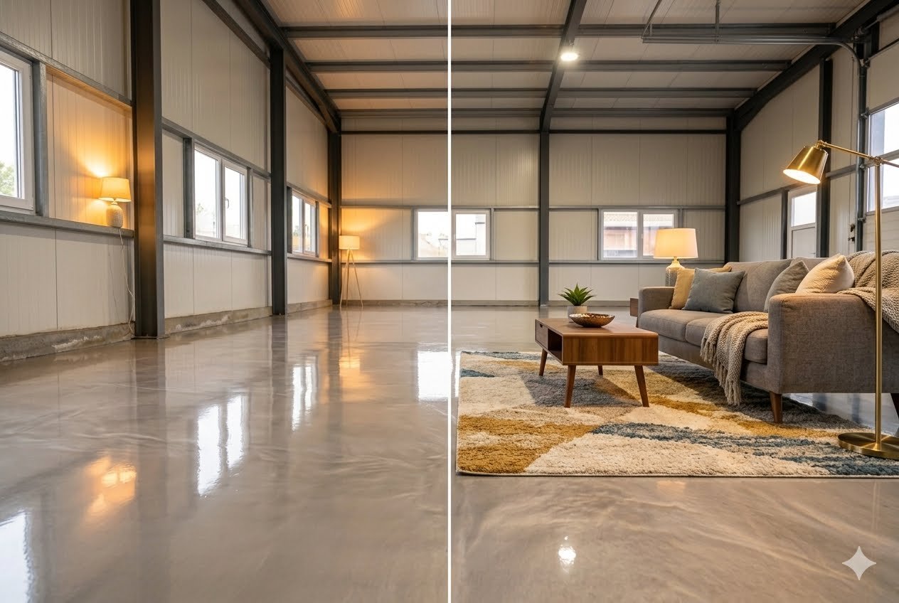 Basement epoxy flooring